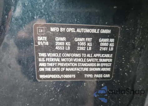 2018 Buick Regal Essence from USA, damaged, VIN W04GP6SX5J1095975